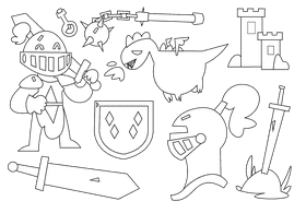 Knight black and white vector
