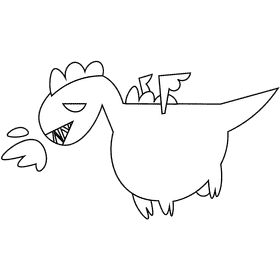 Knight dragon black and white clipart