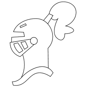 Knight helmet black and white clipart