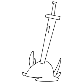 Knight treasure black and white clipart