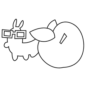 Librarian apple black and white clipart