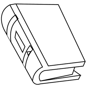 Librarian book black and white clipart