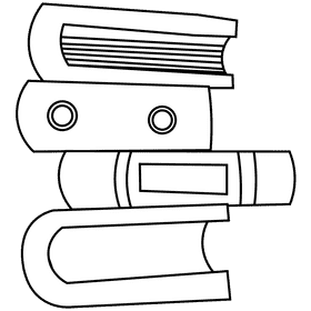 Librarian books black and white clipart
