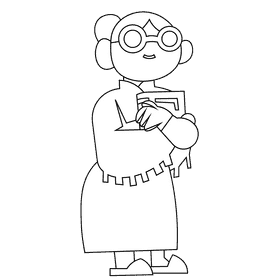 Librarian black and white clipart