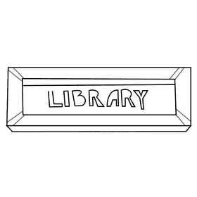 Librarian sign black and white clipart