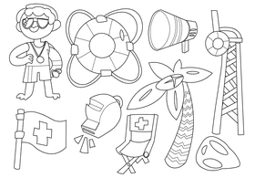 Lifeguard black and white vector