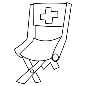 Lifeguard chair black and white clipart