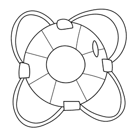 Lifeguard Lifebuoy black and white clipart