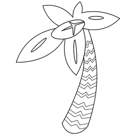 Lifeguard palm black and white clipart