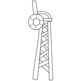 Lifeguard tower black and white clipart