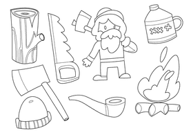 Lumberjack black and white vector