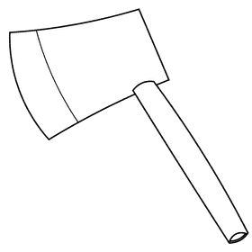 Lumberjack axe black and white clipart