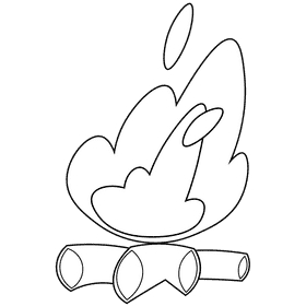 Lumberjack campfire black and white clipart