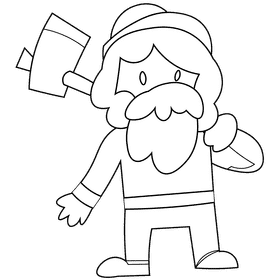 Lumberjack black and white clipart