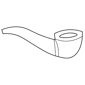 Lumberjack smoking pipe black and white clipart