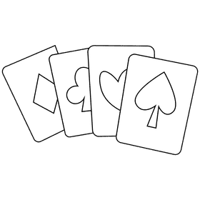 Magician cards black and white clipart