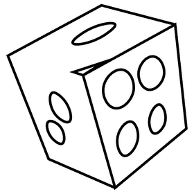 Magician dice black and white clipart