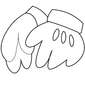 Magician gloves black and white clipart