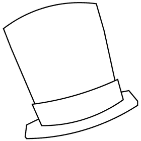 Magician hat black and white clipart