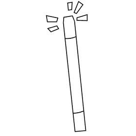 Magician wand black and white clipart