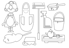 Maid black and white vector