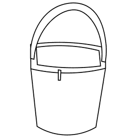 Maid bucket black and white clipart