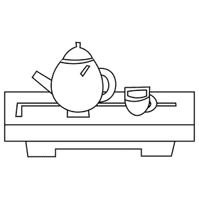 Maid tea black and white clipart