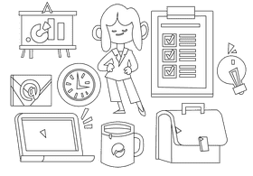 Manager black and white vector