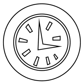 Manager clock black and white clipart