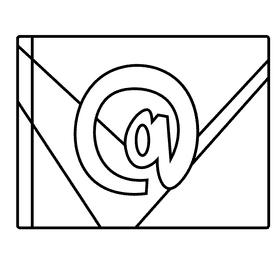 Manager email black and white clipart