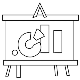 Manager graphs black and white clipart