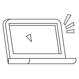 Manager laptop black and white clipart