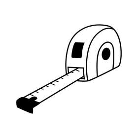 Tape measure drawing black and white clipart
