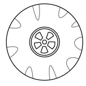 Mechanic wheel black and white clipart