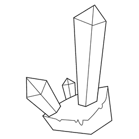 Miner crystal black and white clipart