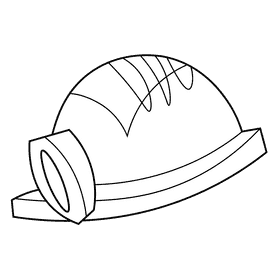 Miner helmet black and white clipart