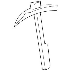 Miner picaxe black and white clipart