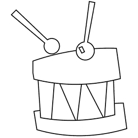 Musician drum black and white clipart