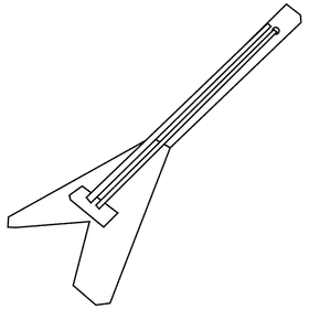 Musician electroguitar black and white clipart