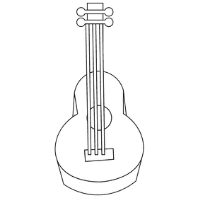 Musician guitar black and white clipart