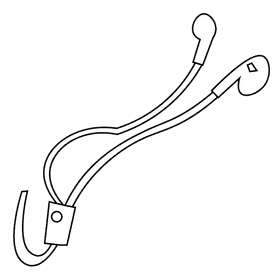 Musician headphones black and white clipart