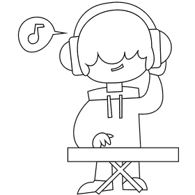 Musician black and white clipart