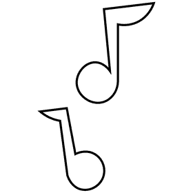 Musician notes black and white clipart