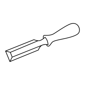 Wood chisel drawing black and white clipart