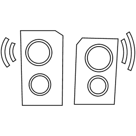 Musician speakers black and white clipart