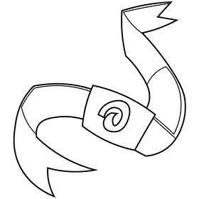 Ninja bandana black and white clipart