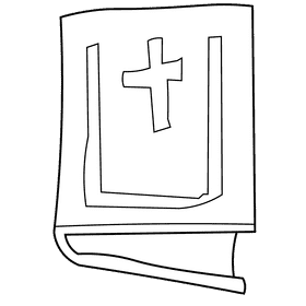 Nun bible black and white clipart