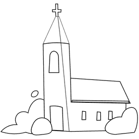 Church black and white clipart