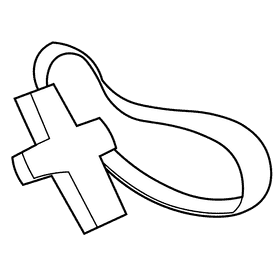 Nun cross black and white clipart