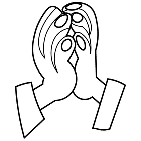 Nun hands black and white clipart